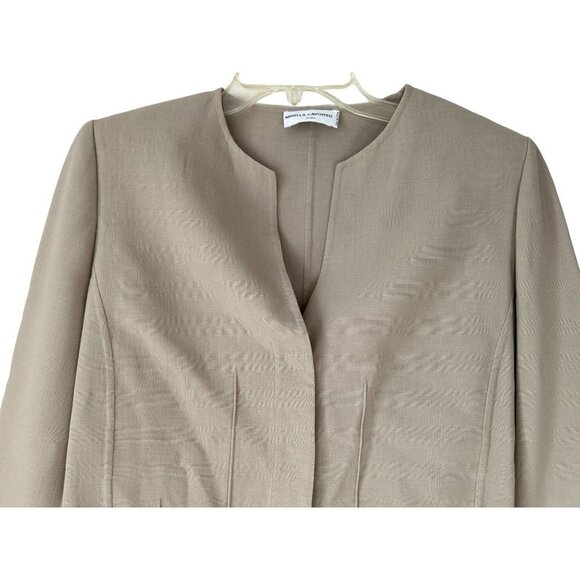 Women's Made in Italy Mirella Cavorso Wool Cardigan Jacket Beige Stitched - Picture 2 of 8